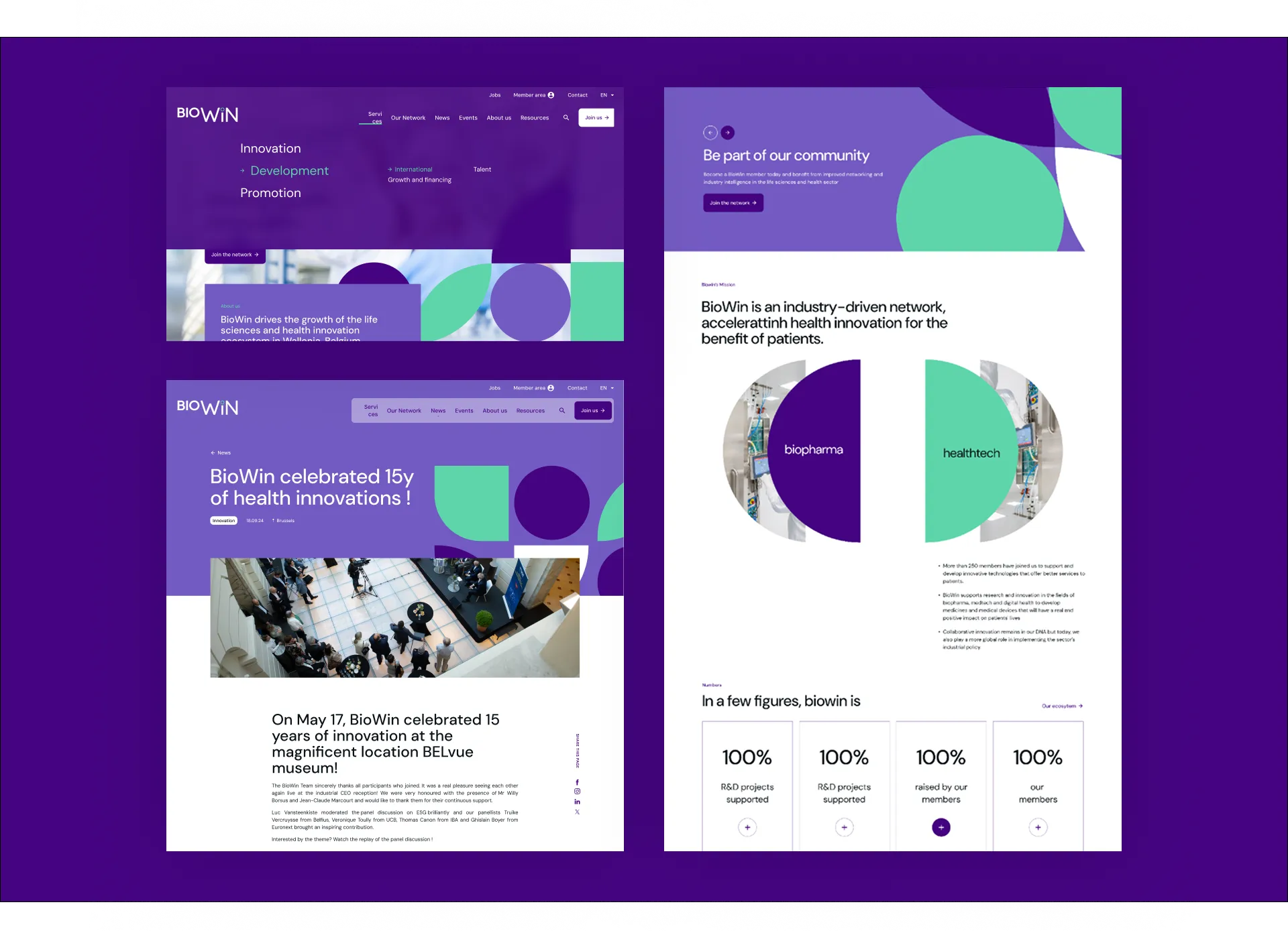 BioWin - Site web mockup
