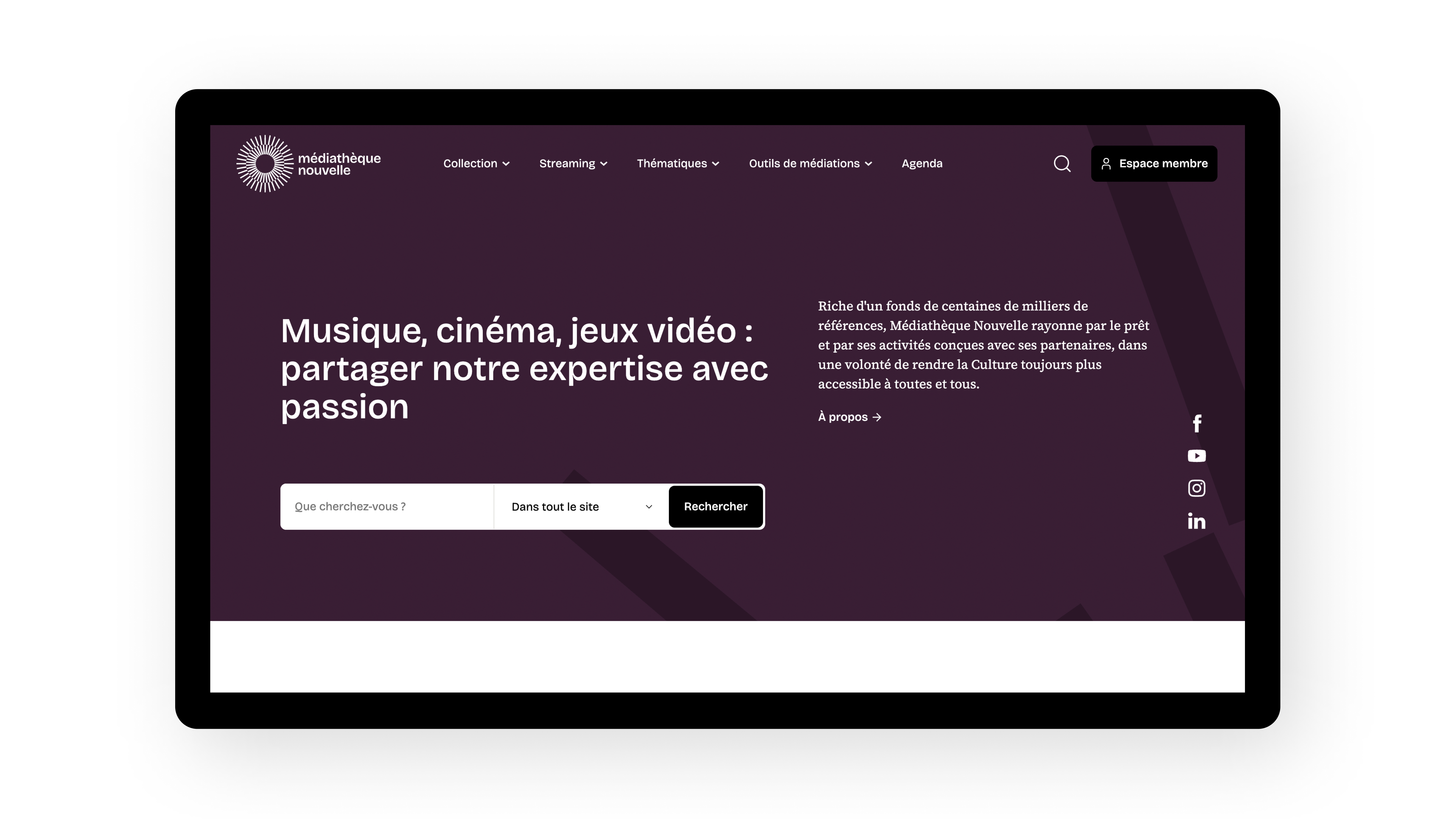 landing mediatheque